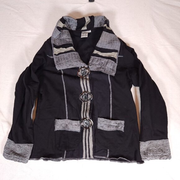 Parsley & Sage Sweater Snap up Jacket Womens Size Large Decorative Buttons - Picture 1 of 13
